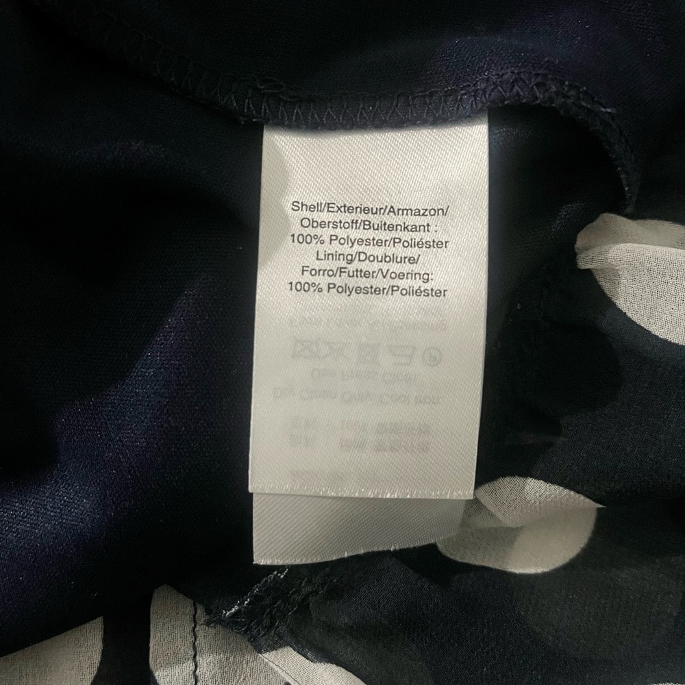 SALONI Flowy Sleeveless Navy Ruffle Wrap Dress with White Polkadots Sz 4 Summer - Picture 12 of 15